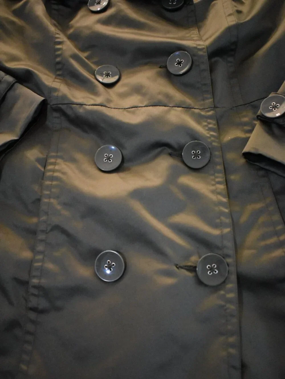 George Woman Double-Breasted Trench Coat Jacket Smokey Olive Women's Size 1X-16W - Picture 2 of 7